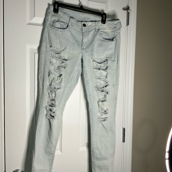 EUC Light Blue Distressed Women Jeggings Size 14 - Picture 3 of 9